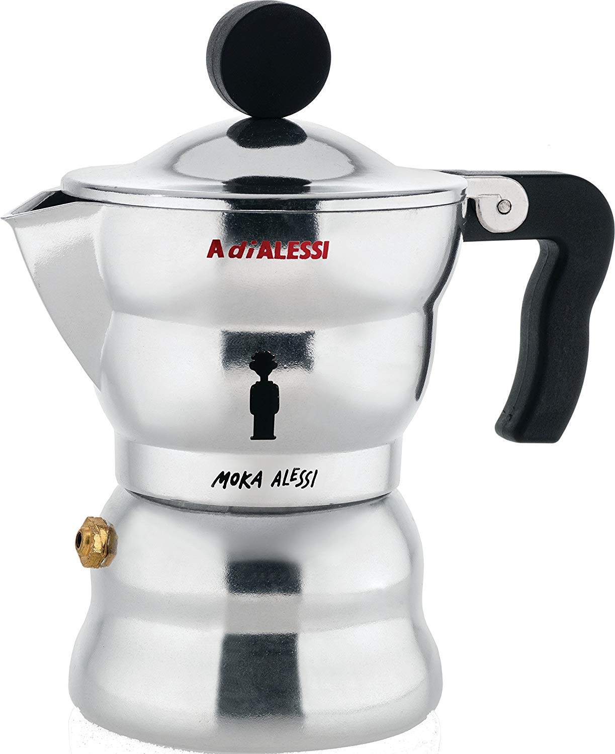 Alessi Aam33 / 1 Moka Espresso Machine Made Of Cast Aluminum, Handle And Pl