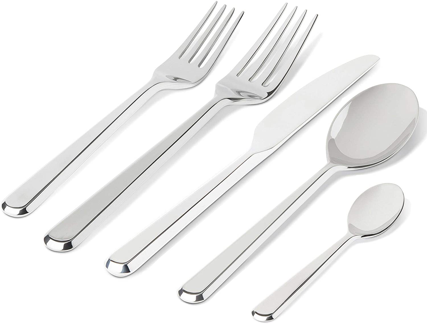 Alessi Amici 24-Piece Cutlery Set 5 Pieces Stainless Steel Shiny BG02S5 Design Big Game
