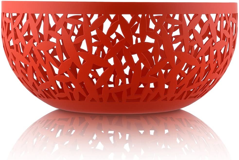 Alessi Cactus Fruit Bowl, Steel/Epoxy Painted, Red, 21 x 21 x 9 cm