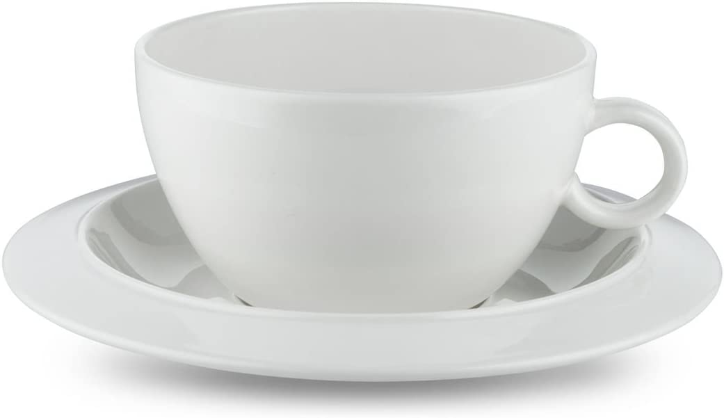 Alessi Espresso Cups Set of 2 (TAC1/76S – 2 Mocha Cups and Saucers Made Of Porcelain