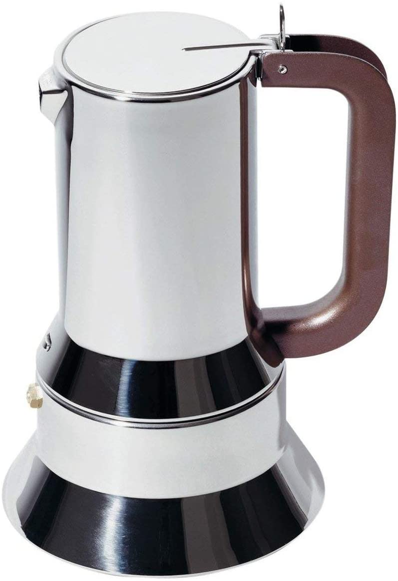Alessi Espresso Coffee Maker in 18/10 Stainless Steel Mirror Polished with Magnetic Heat Diffusing Bottom