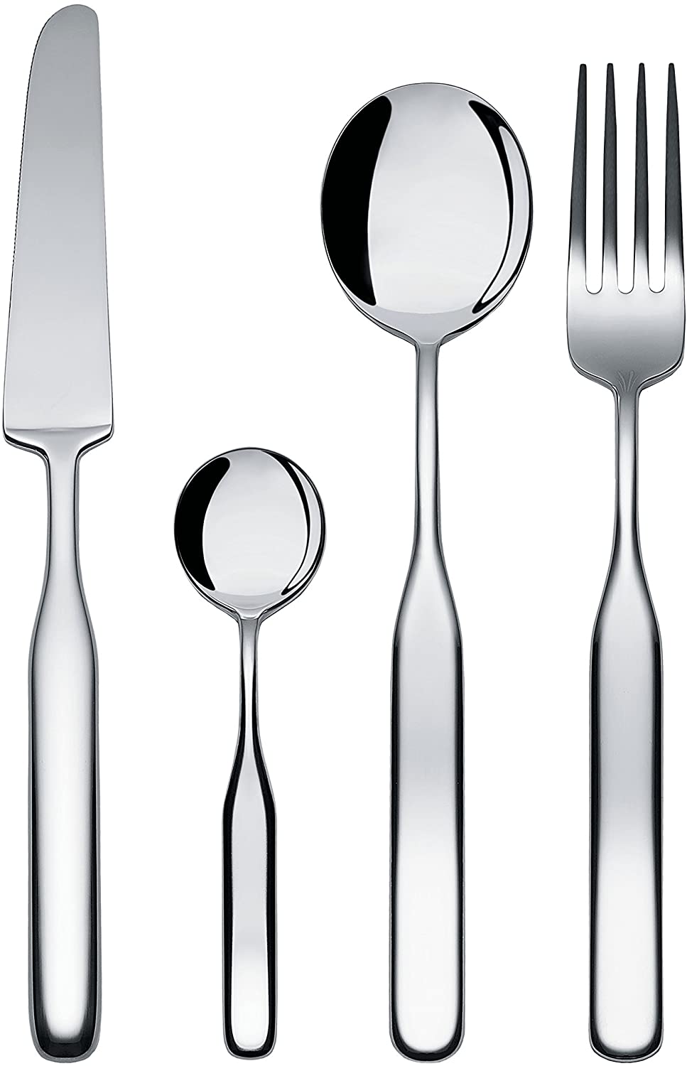 \'Alessi IS02S5 Collo Alto/Cutlery Set including TEASPOON 18/10 POLISHED STAINLESS STEEL 3.5 x 25 x 5.500 cm – silver