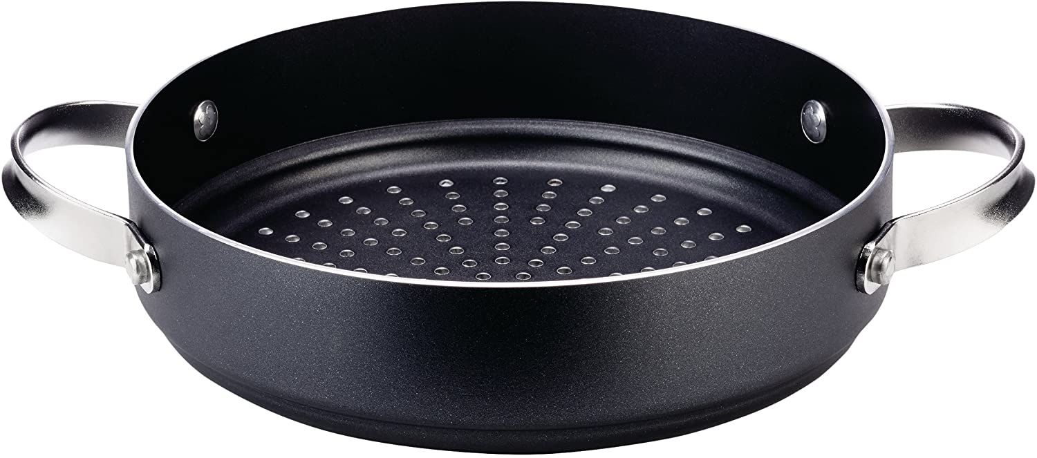 Alessi SG124/24 Mami 3.0 cooker insert with non-stick coating, black, handles - 18/10 stainless steel.