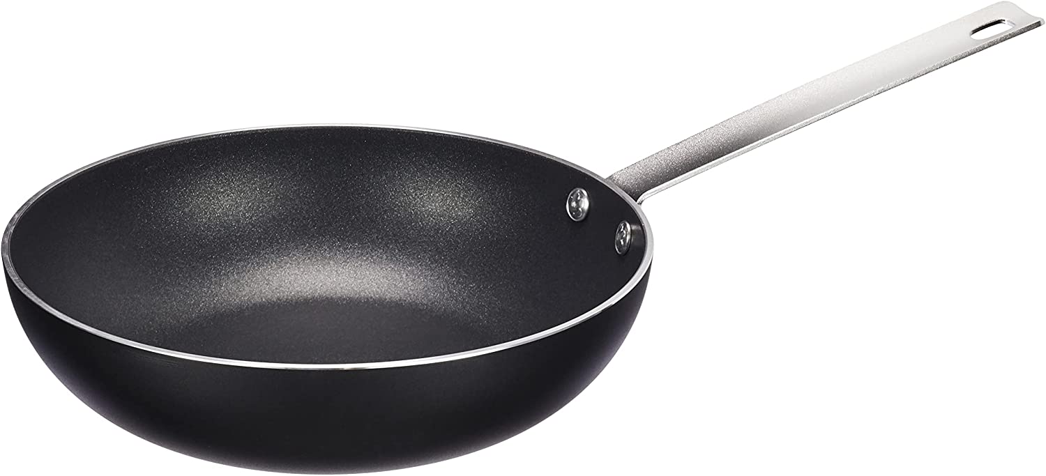 Alessi SG122/28 Mami 3.0 Deep Pan with Non-Stick Coating, Black. Handle - Stainless Steel 18/10. Magnetic base.