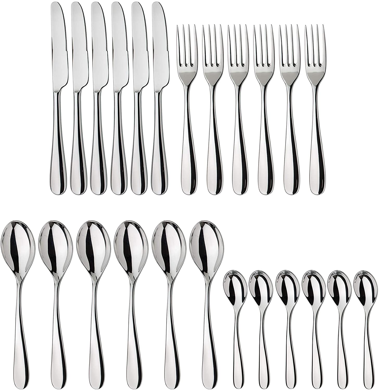 Alessi - Cutlery set - Nuovo Milano - stainless steel - high gloss - 24 pieces