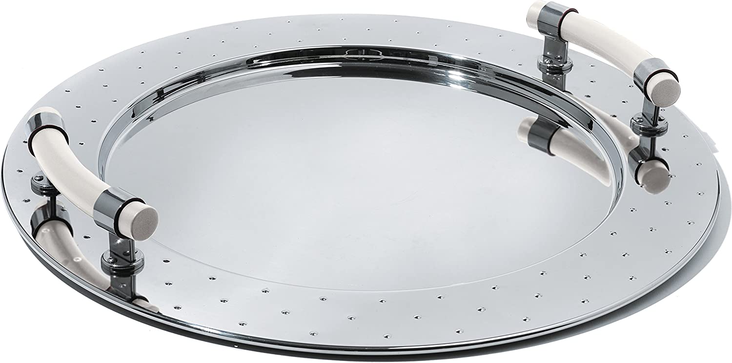 Alessi Round Tray with Handles, White
