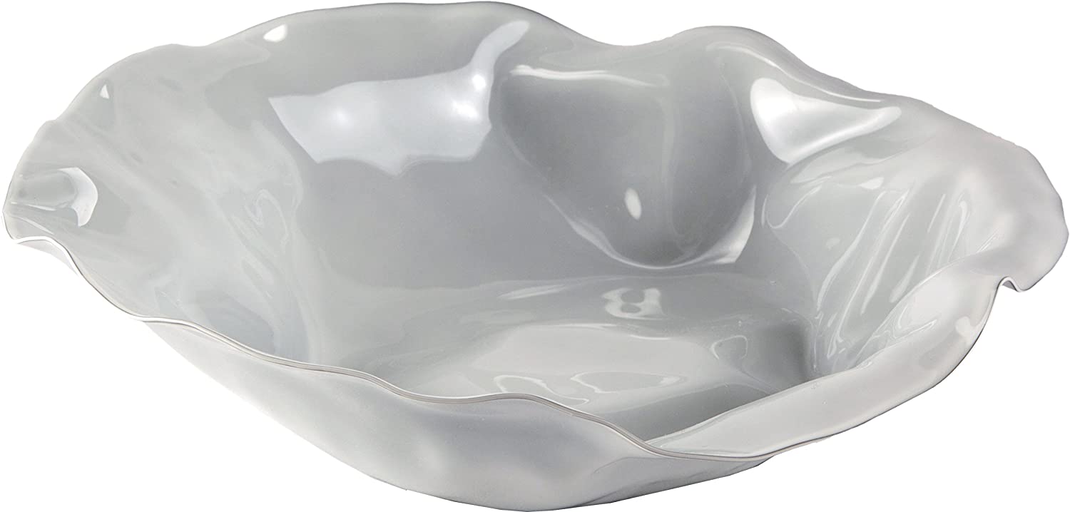 Alessi \"Sarria\" bowl, round made of steel, epoxy resin coated, milky white
