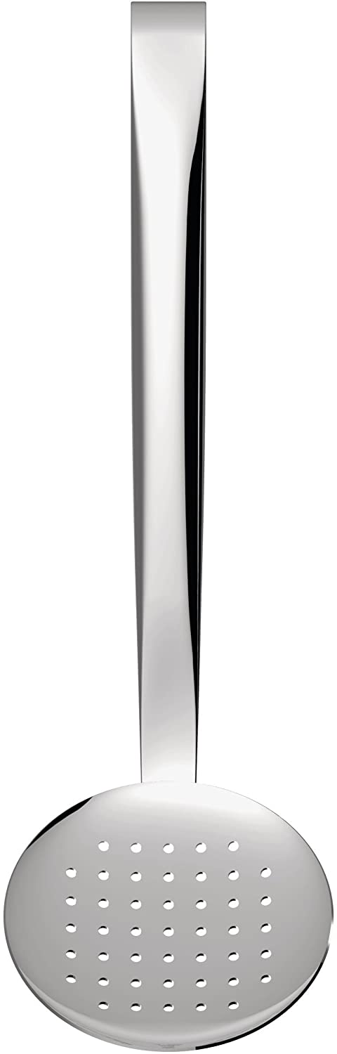 Alessi Stainless Steel Solid Spoon, Slotted Spoon, Steel, 25 cm, 10,90 x 6.40 X 34,80 cm 1 Unit