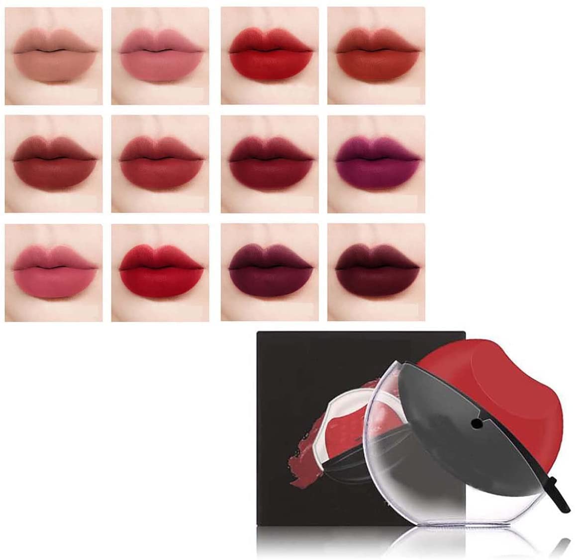 Endxedio Lazy Matte Quick Lipstick Set, Red Lipstick Matte Makeup Lasting Moisturisi, pieces. ‎12