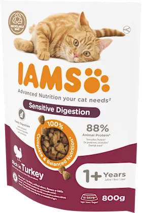 Dry cat food sensitive with turkey, 800 g