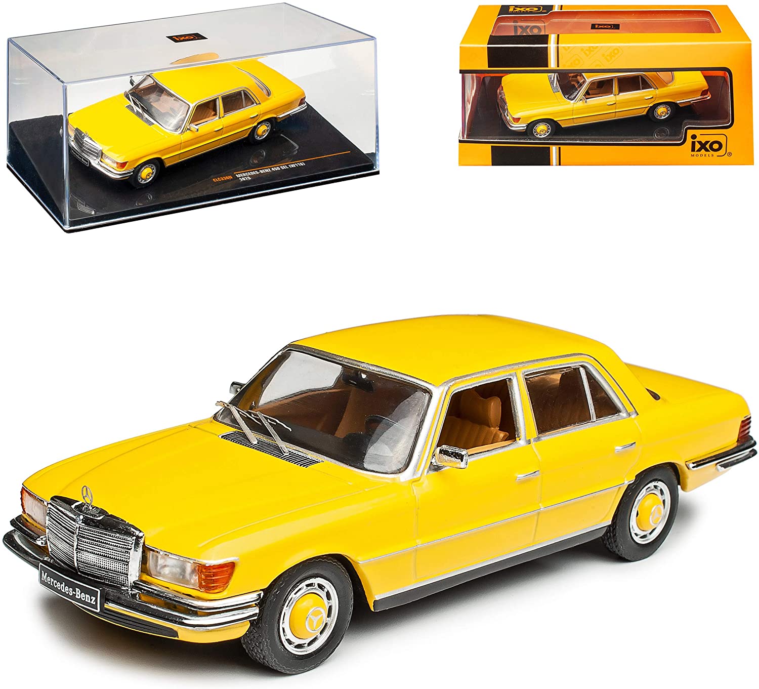 Mercedes-Benz S-Class W116 450 Sel Saloon Yellow 1972-1980 1/43 Ixo Model C