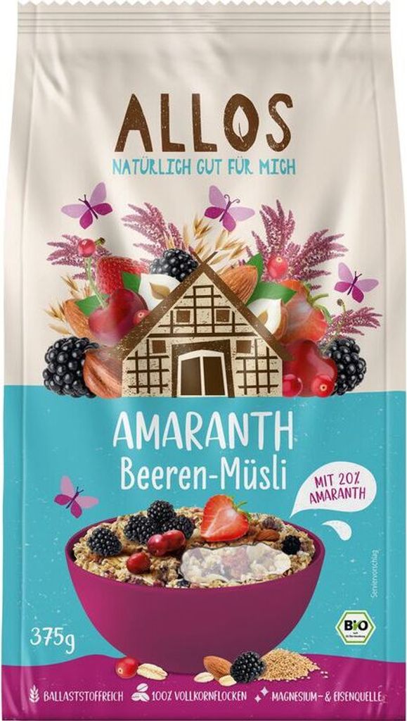 Allos Amaranth Beeren-Müsli -- 375g x 5  - 5er Pack VPE