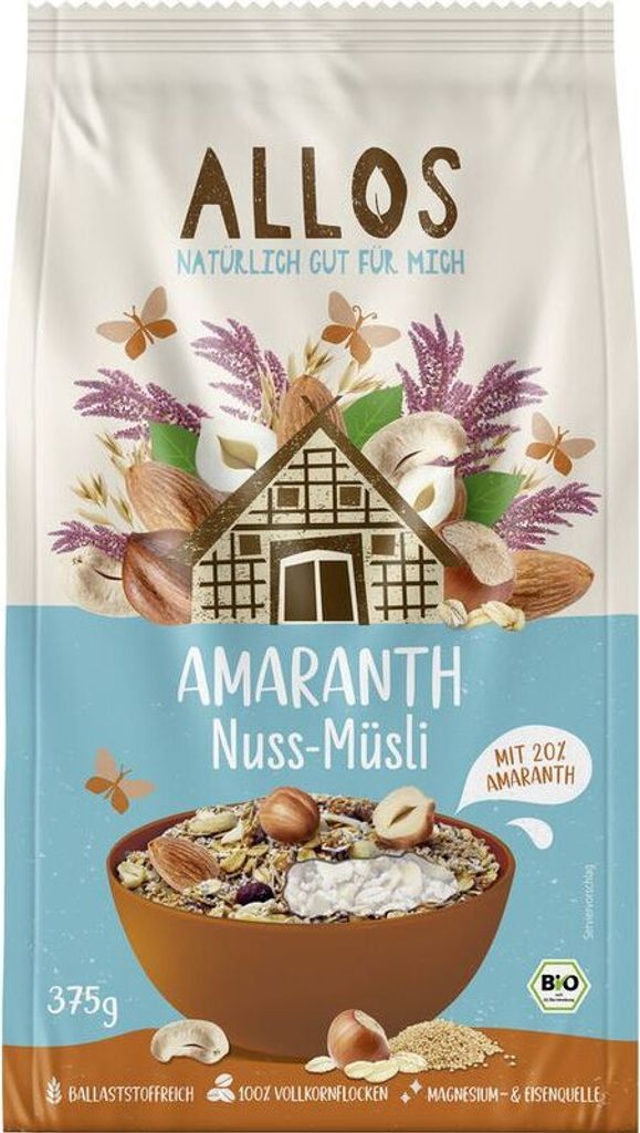 Allos Amaranth Nuss Müsli -- 375g x 5  - 5er Pack VPE
