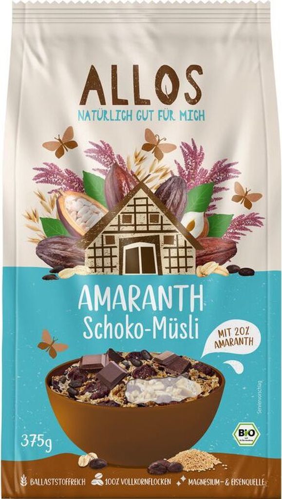 Allos Amaranth Schoko-Müsli -- 375g x 5  - 5er Pack VPE