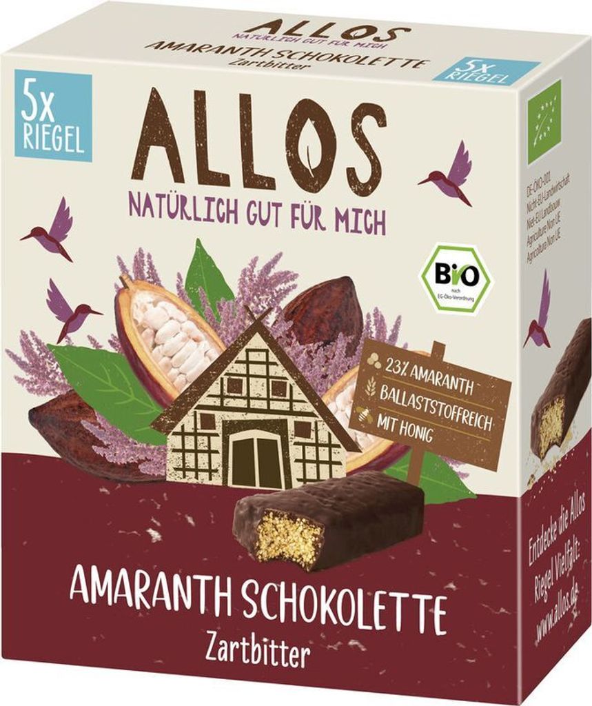 Allos Amaranth Schokolette Zartbitter 5er Pack -- 140g x 10  - 10er Pack VPE
