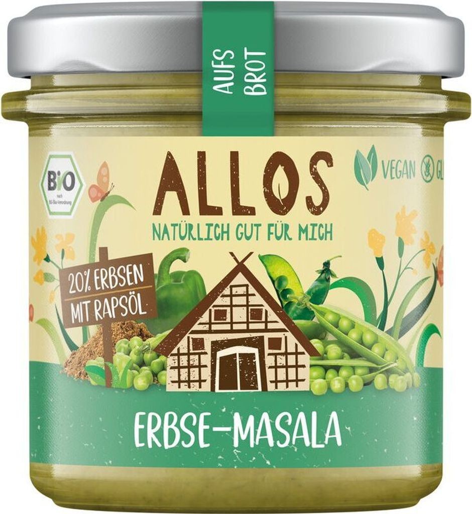 Allos aufs Brot Erbse Masala -- 140g x 6  - 6er Pack VPE
