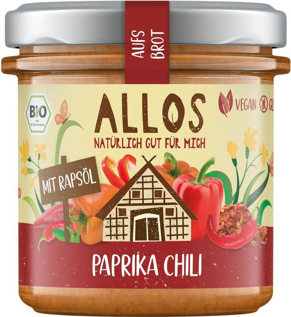 Allos aufs Brot Paprika Chili -- 140g x 6  - 6er Pack VPE