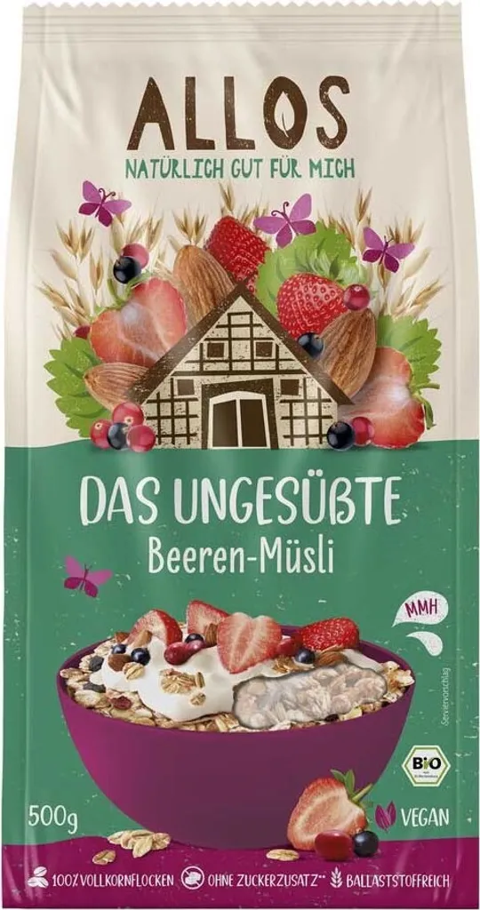 Allos Das Ungesüßte Beeren-Müsli -- 500g