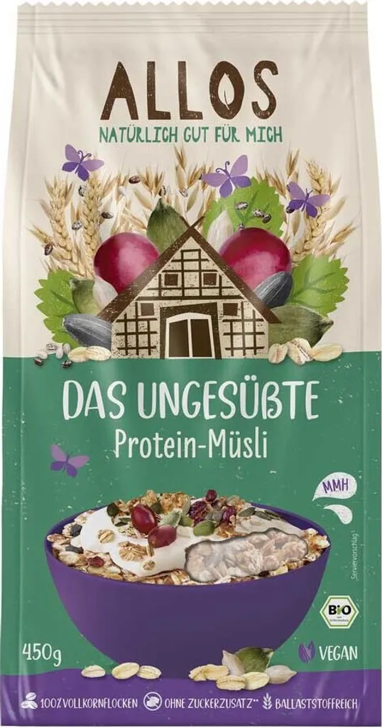 Allos Das Ungesüßte Protein-Müsli -- 450g
