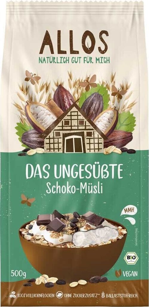 Allos Das Ungesüßte Schoko-Müsli -- 500g