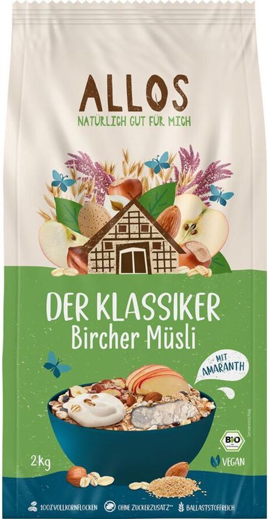 Allos Der Klassiker Bircher Müsli 2kg -- 2000g x 5  - 5er Pack VPE