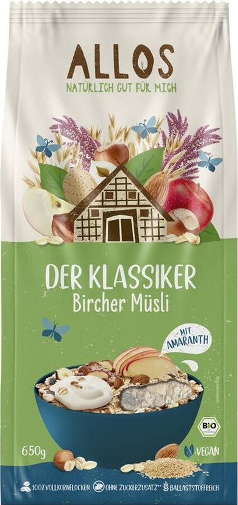 Allos Der Klassiker Bircher Müsli -- 650g x 6  - 6er Pack VPE