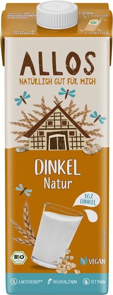 Allos Dinkel Natur Drink -- 1l x 12  - 12er Pack VPE