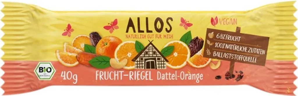 Allos Frucht-Riegel Dattel Orange -- 40g
