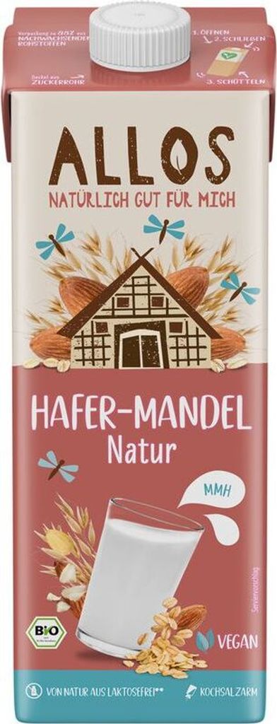 Allos Hafer-Mandel Natur Drink -- 1l x 6  - 6er Pack VPE