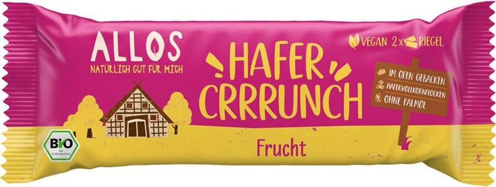 Allos Hafercrrrunch Riegel Frucht -- 50g x 12  - 12er Pack VPE