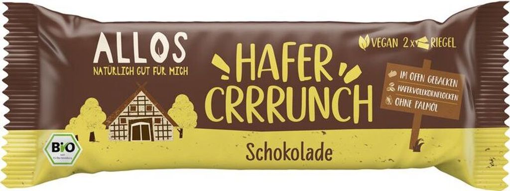 Allos Hafercrrrunch Riegel Schoko -- 50g x 12  - 12er Pack VPE