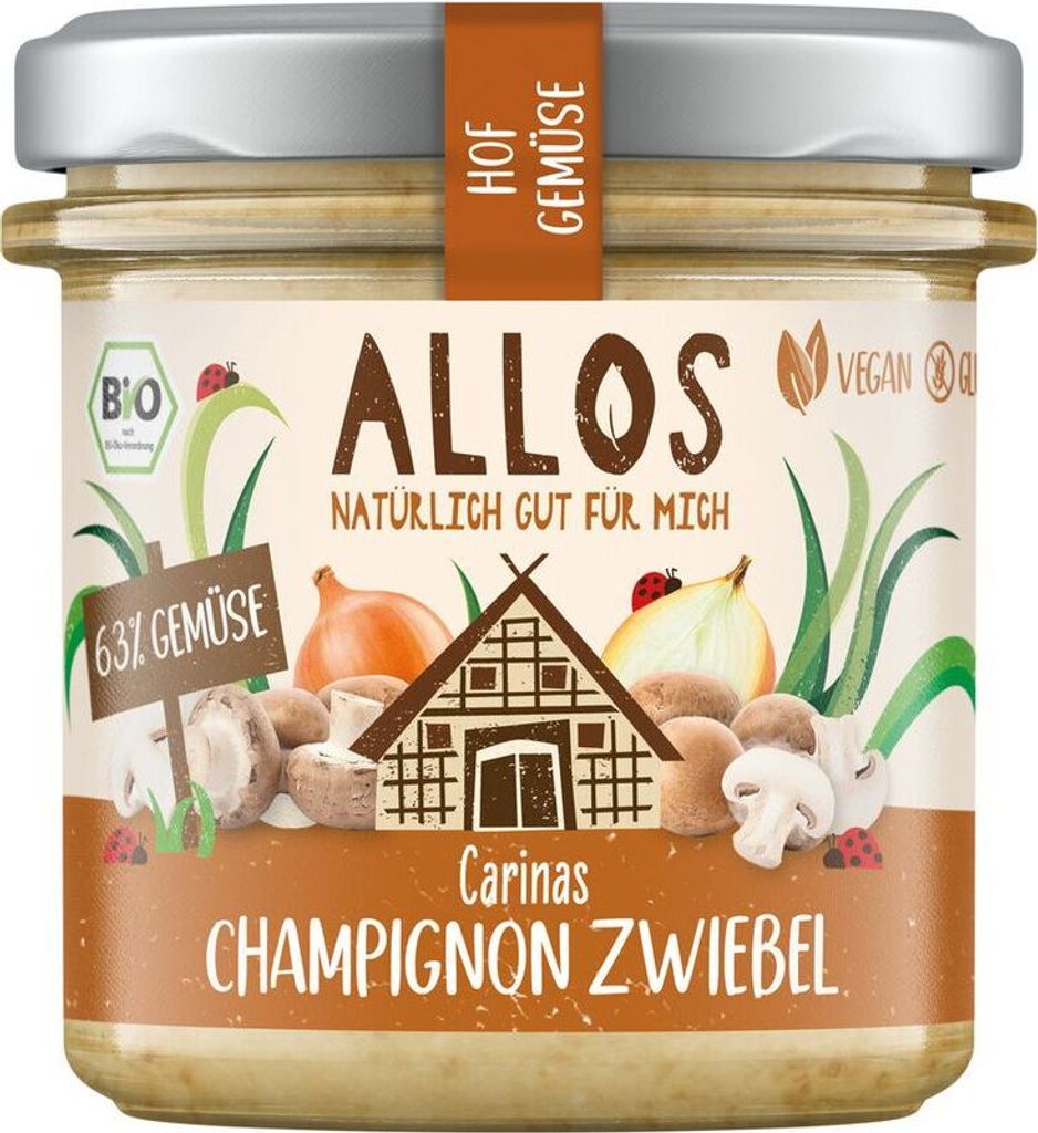 Allos Hof Vegetables Carinas Mushroom Onion -- 135g x 6 - 6-pack VPE