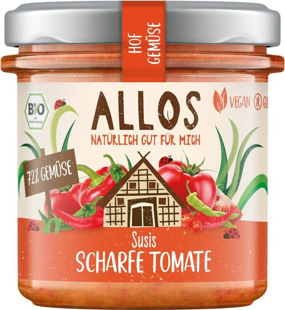 Allos Hof Gemüse Susi's spicy tomato -- 135g x 6 - 6-pack VPE