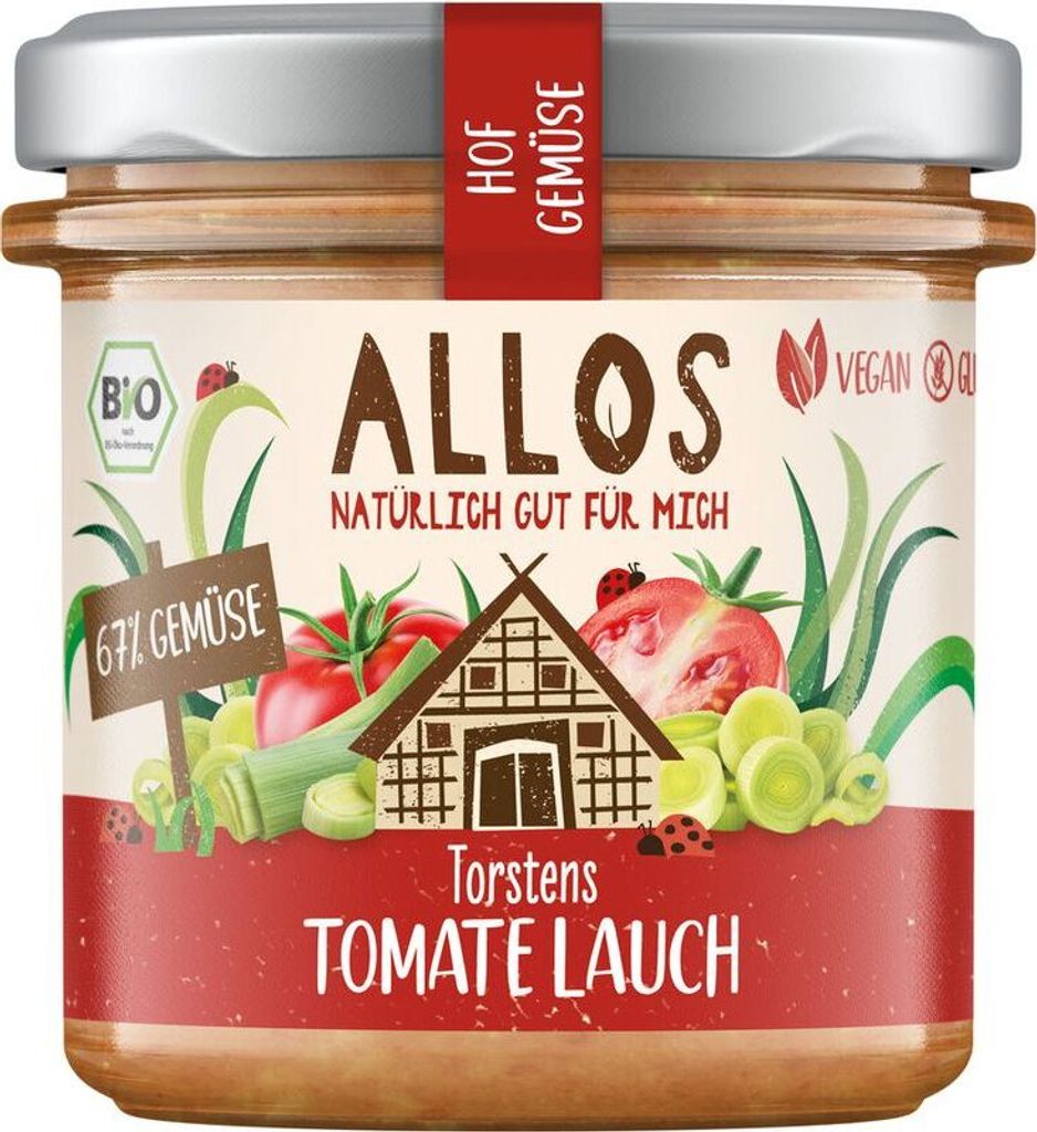 Allos Hof Gemüse Torstens Tomato Leek -- 135g x 6 - 6-pack VPE