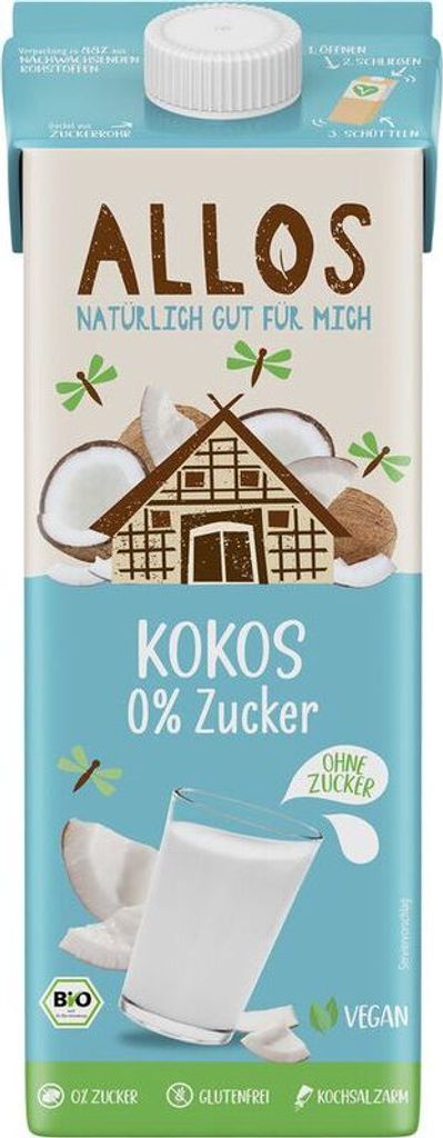 Allos Kokos 0% Zucker Drink -- 1l x 6  - 6er Pack VPE