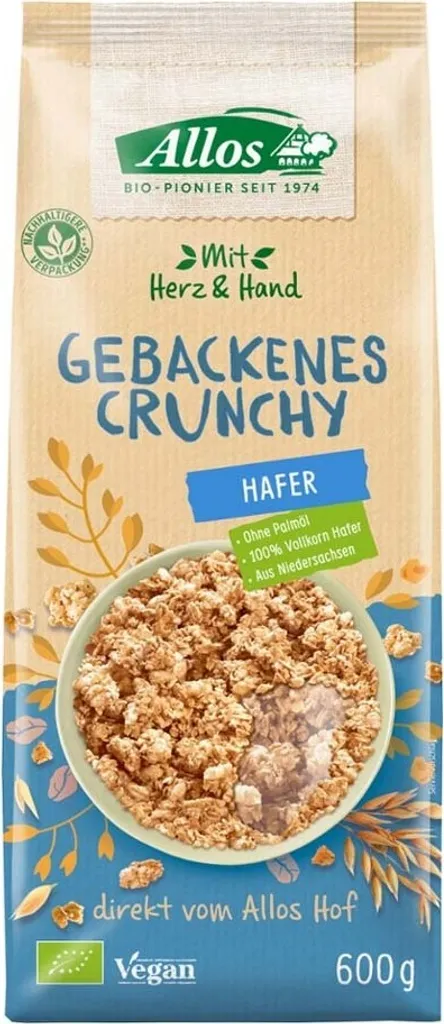 Allos Mit Herz & Hand Gebackenes Crunchy Hafer -- 600g