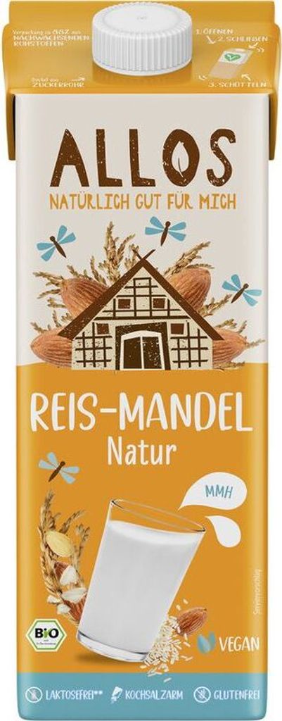 Allos Reis-Mandel Natur Drink -- 1l x 6  - 6er Pack VPE