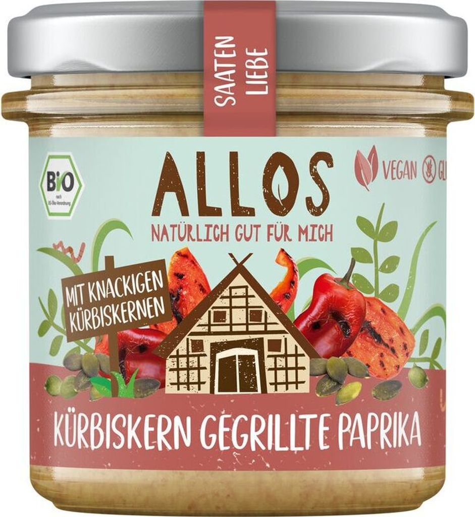 Allos Saatenliebe Kuerbiskern gegrillte Paprika -- 135g x 6  - 6er Pack VPE