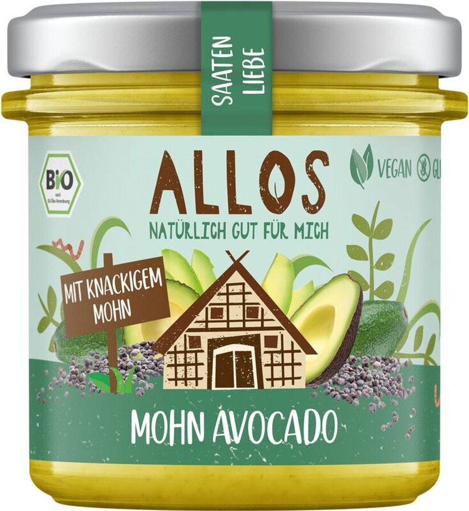 Allos Saatenliebe Mohn Avocado -- 135g x 6  - 6er Pack VPE