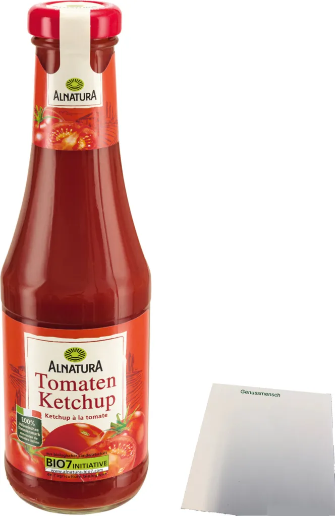 AlnaturaTomaten Ketchup fruchtig-aromatisch vegan (500ml Flasche) + usy Block