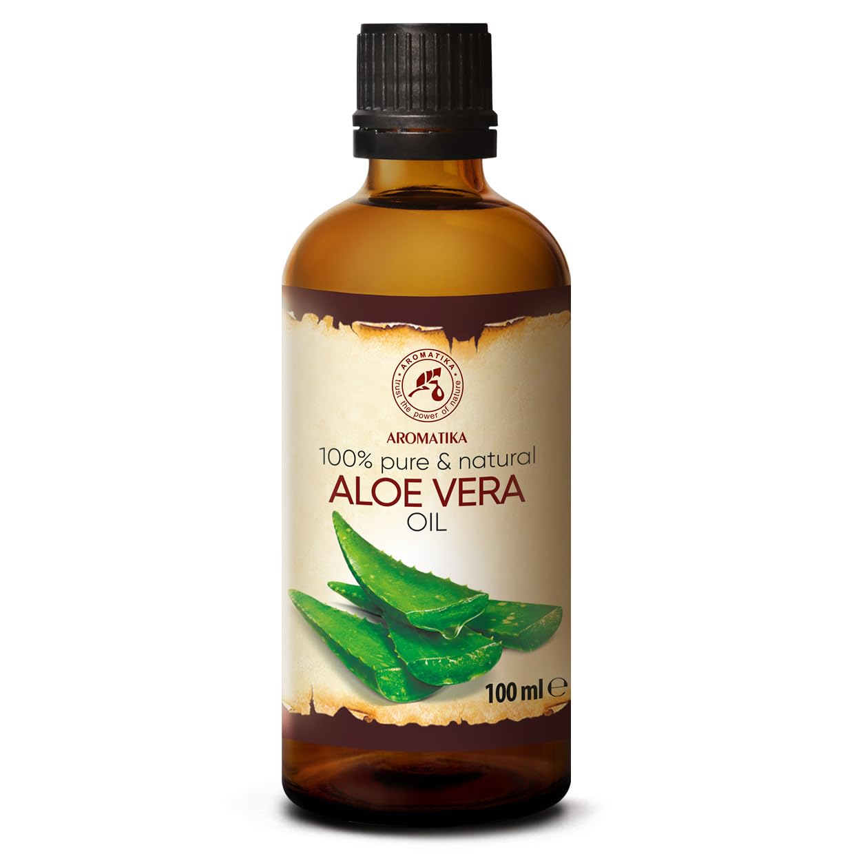 Aloe Vera Öl 100ml - Aloe Barbadensis - Brasilien - Aloe Vera-Öl Basisöl - Raffiniert - Intensive Pflege für Gesicht - Körper - Haare - Nägel - Hände - Massage