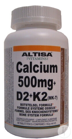 Altisa Calcium 500mg + Vitamin D2 + Vitamin K2 90 tablets