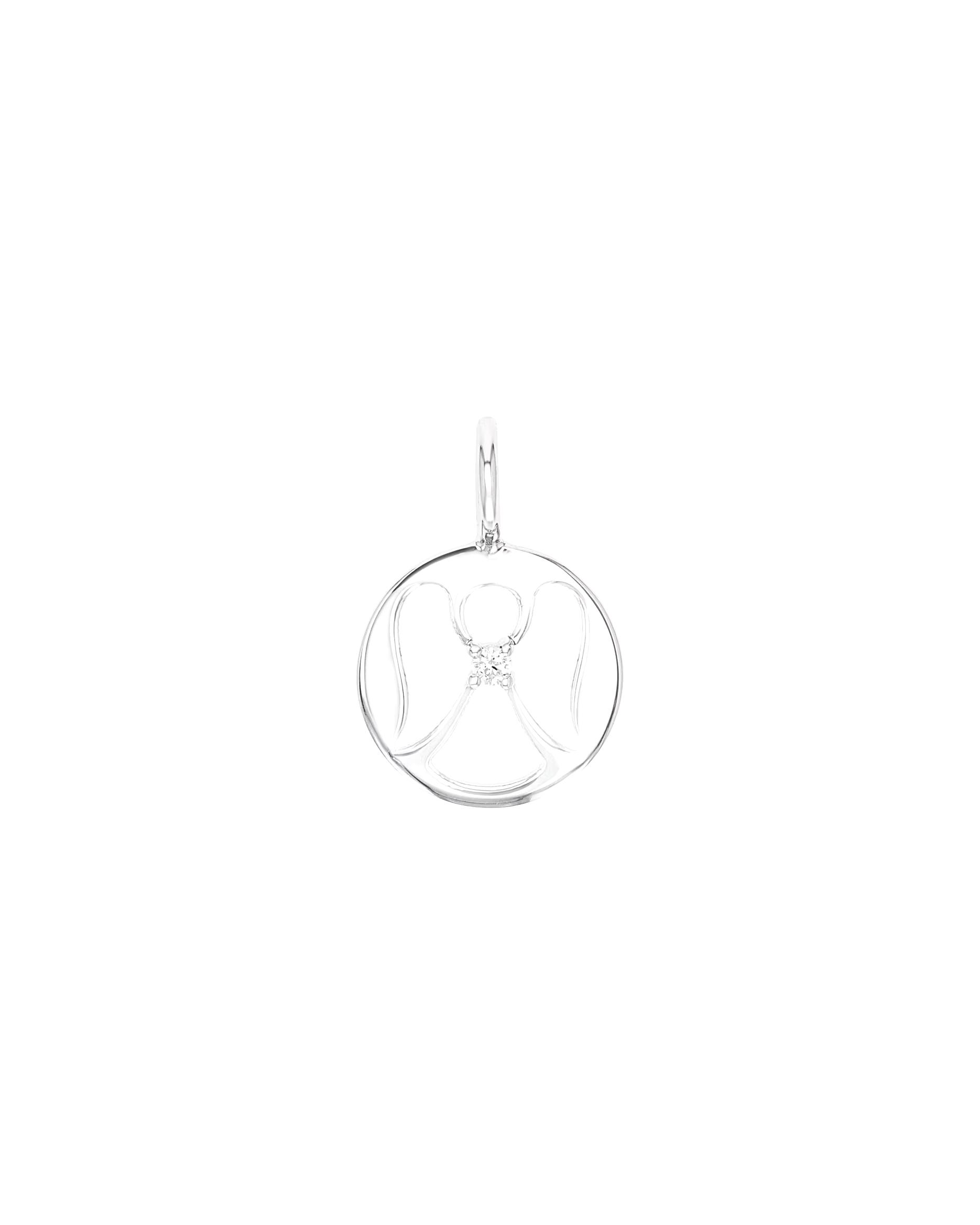 amor pendant motif pendant for women, 925 sterling silver, synthetic zirconia | angel