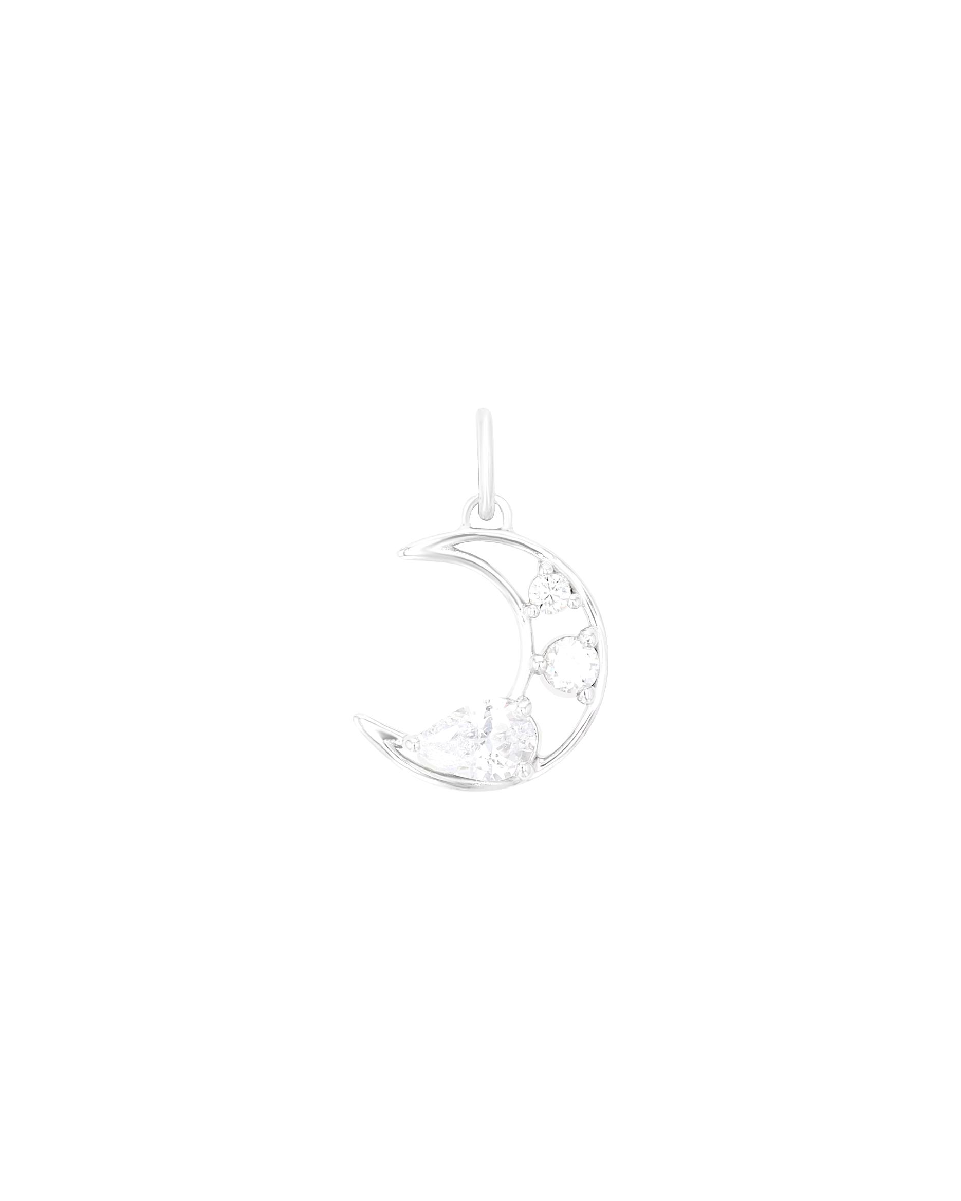 amor pendant motif pendant for women, 925 sterling silver, synthetic zirconia | moon