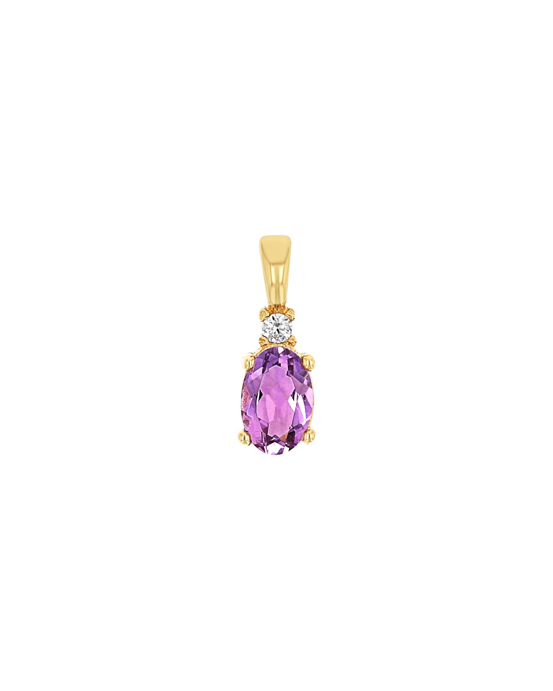 amor pendant motif pendant for women, gold 375, zirconia synth., amethyst