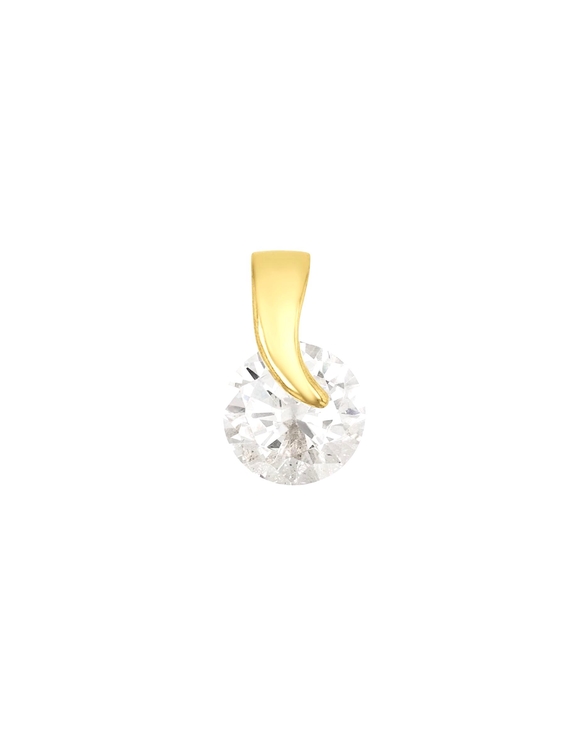 amor pendant motif pendant for women, gold 585, zirconia synth.