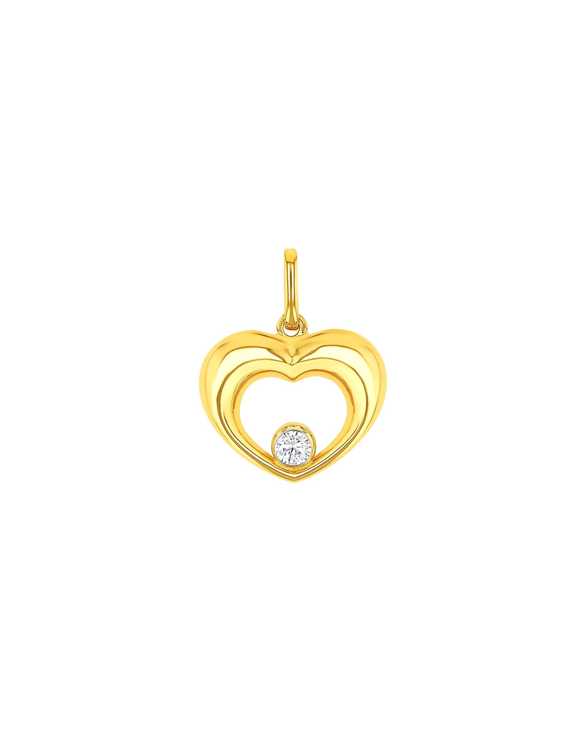 amor pendant motif pendant for women, gold 585, zirconia synth. | Heart