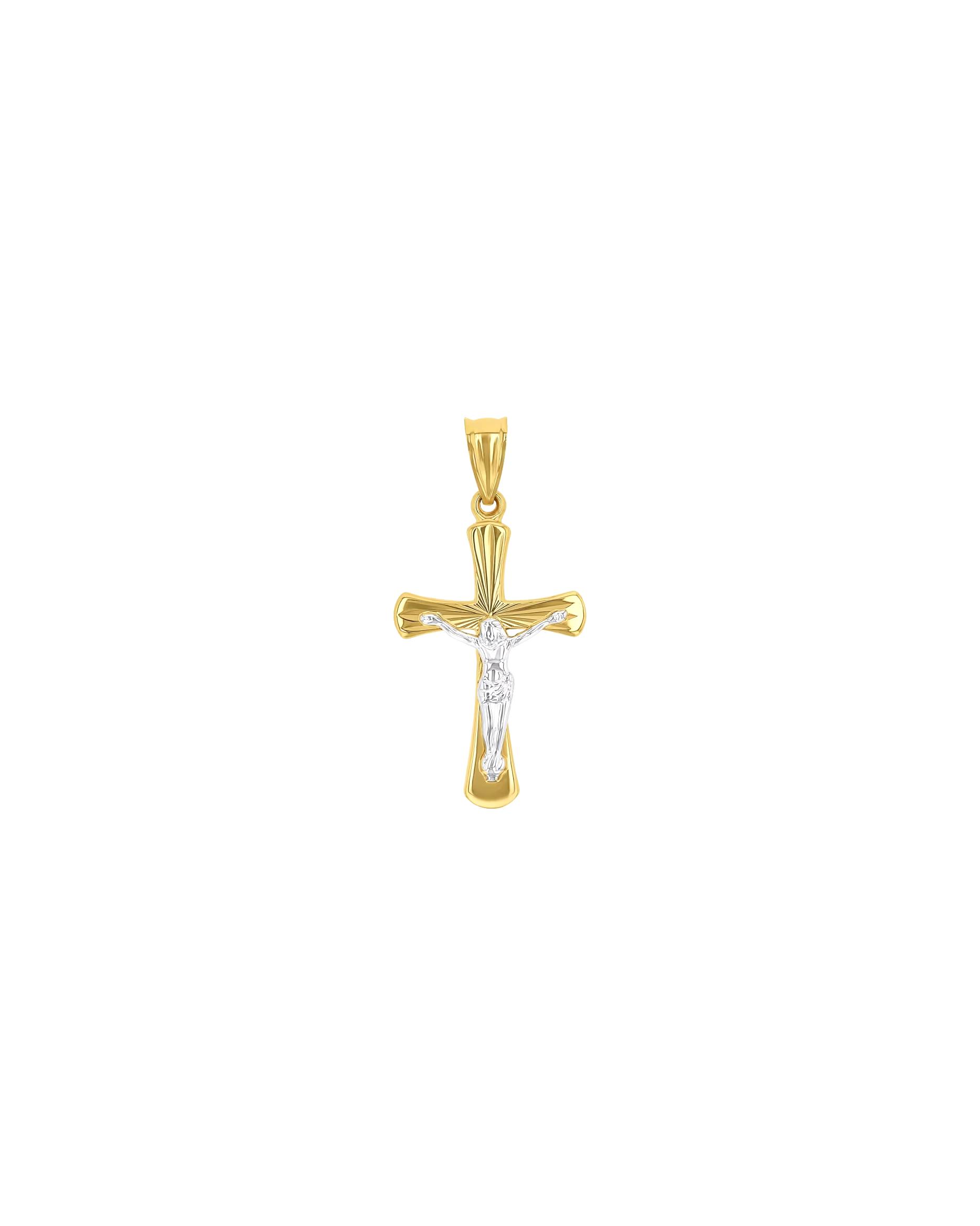 amor pendant motif pendant for men and women, unisex, gold 585 | Cross with body