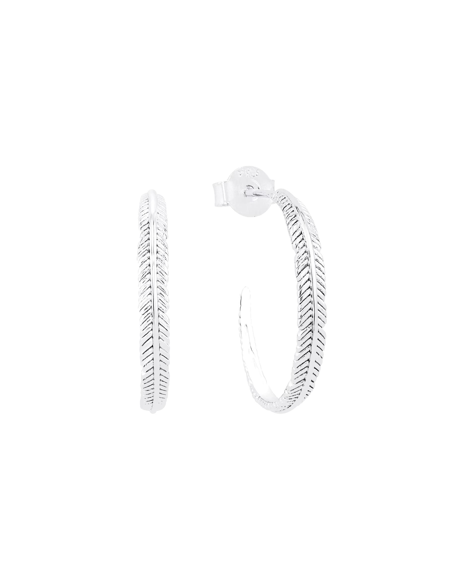 amor hoop earrings for women, 925 sterling silver | Feather