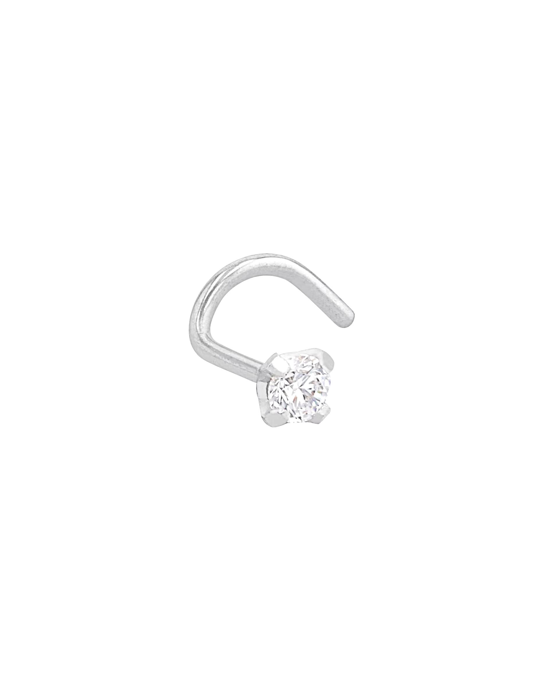 amor jewelry nose piercing for women, 925 sterling silver, zirconia synth.